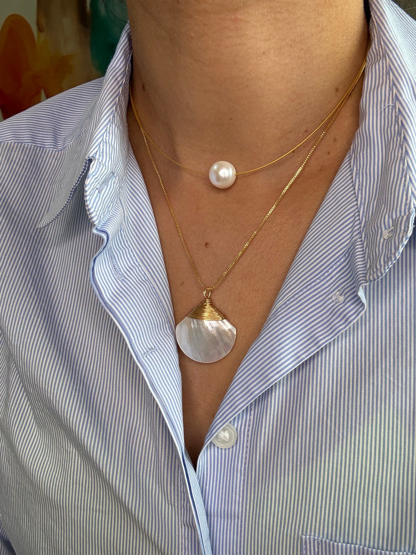 Cadena con dije de concha ( Es solo la cadena)