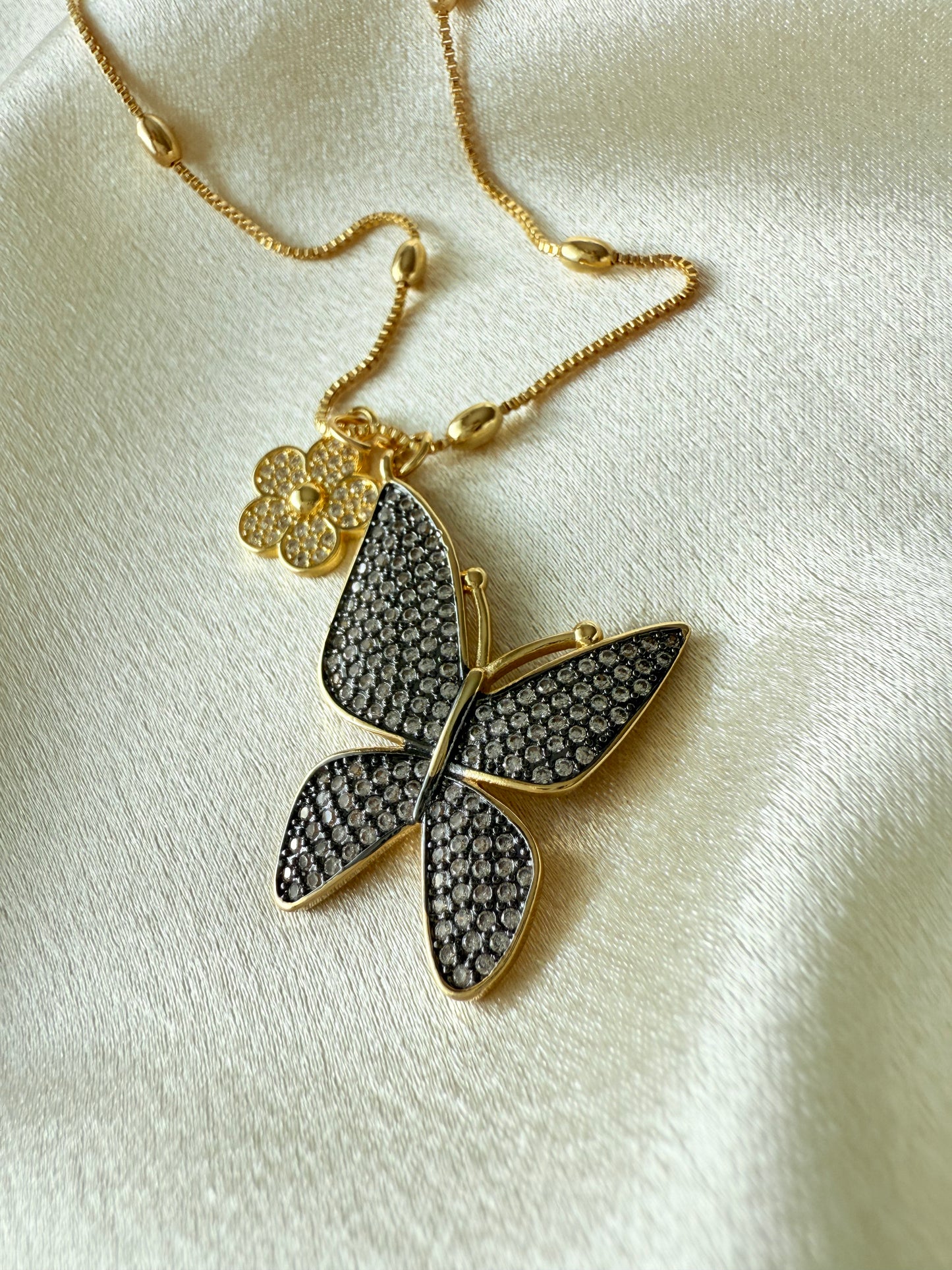 Mariposa y flor