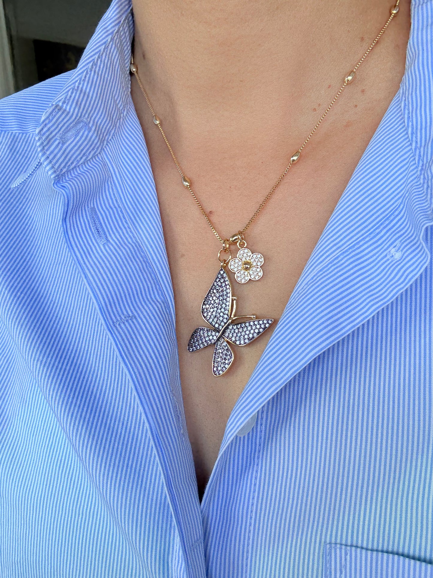 Mariposa y flor