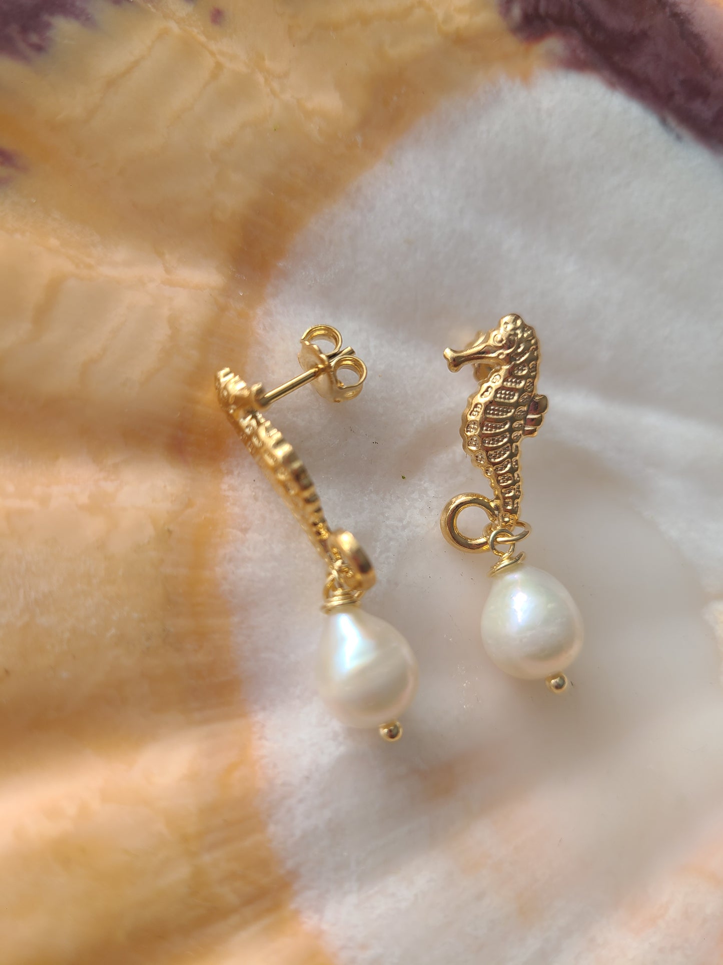 Earrings Golden Seahorse