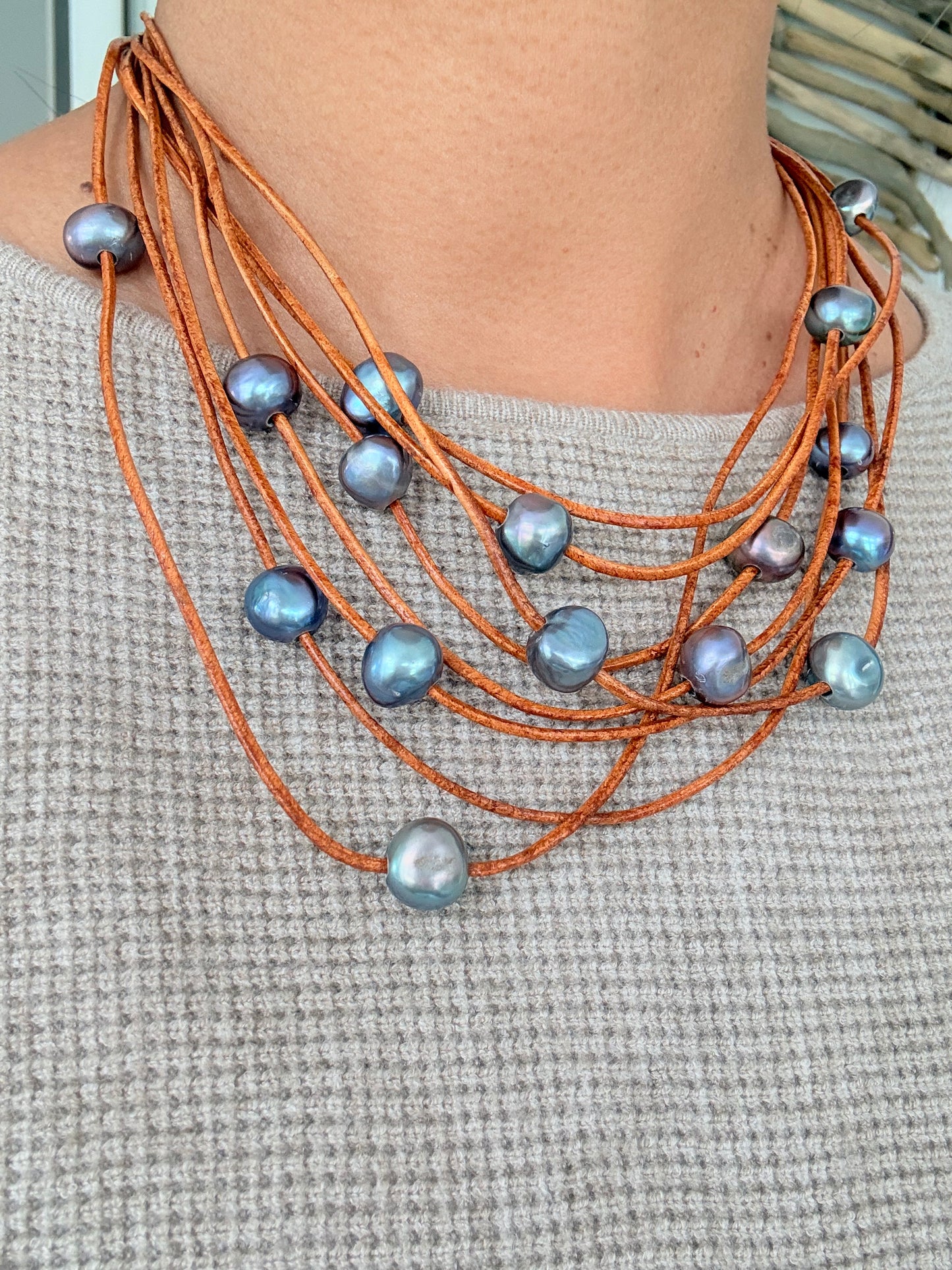 Perlas en cuero