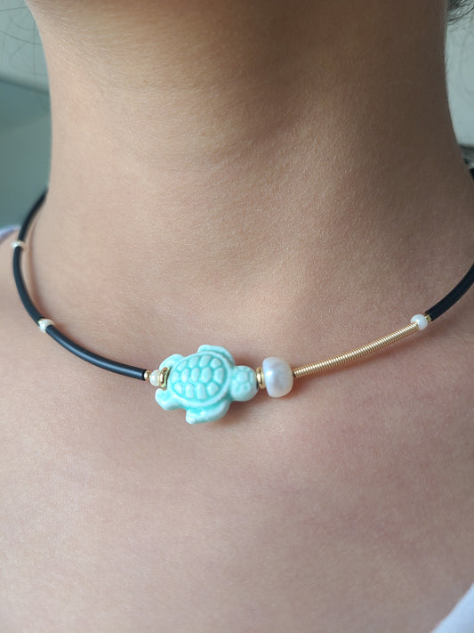 Collar Ajustable con tortuga color. Acua.