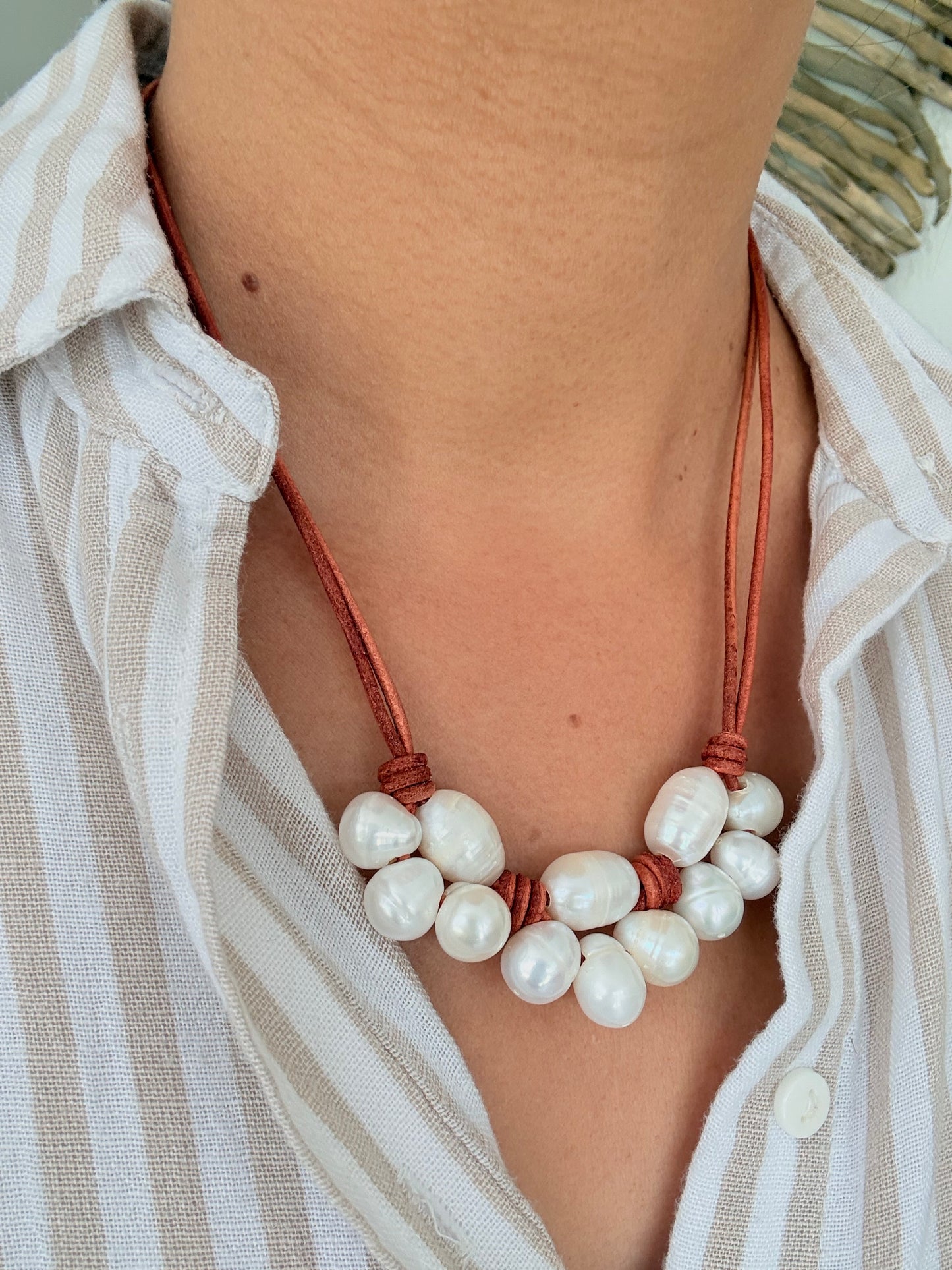 Perlas en cuero