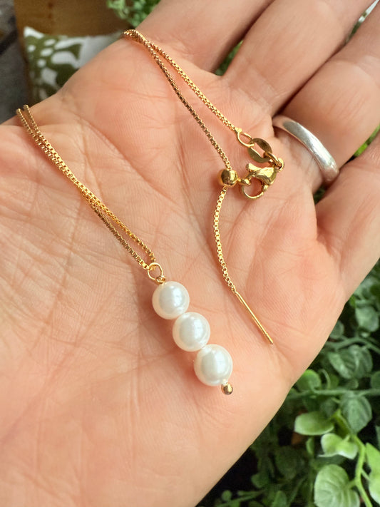 Cadena Ajustable con 3 perlas